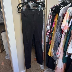 NWOT Express high rise black destroyed jeggings